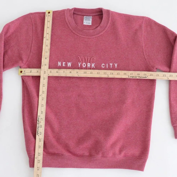 Wali U.S.A.  New York Dusty Rose Cotton Blend City Crewneck Sweater S - Picture 4 of 13